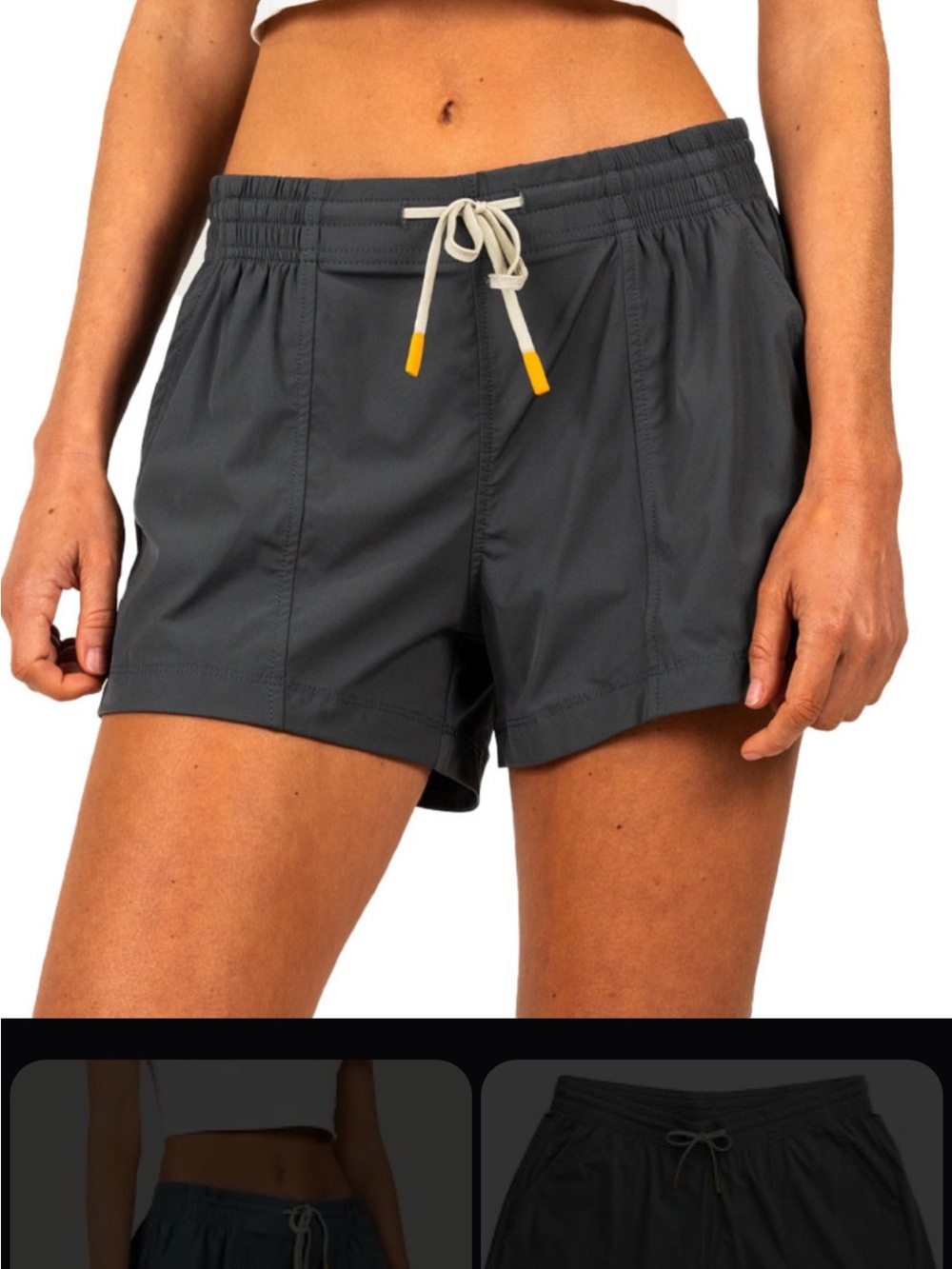 Women’s Athletic Drawstring Shorts in Dark Gray